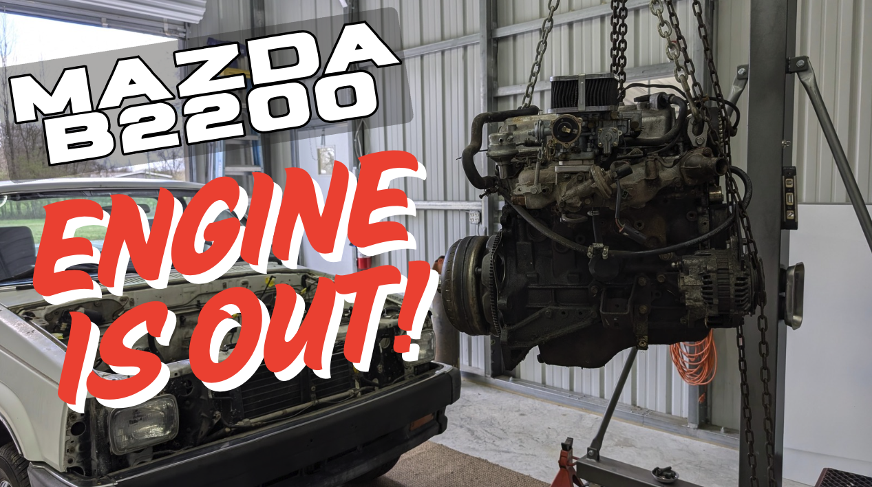 Mazda B2200 Engine Removal – Final Steps – Motor Out